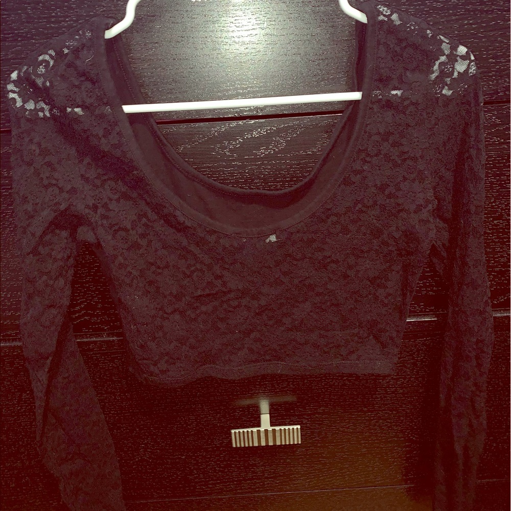 Forever 21 size large black lace crop top